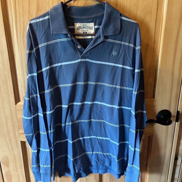 Aeropostale Men's Long Sleeve Polo - Picture 1 of 2